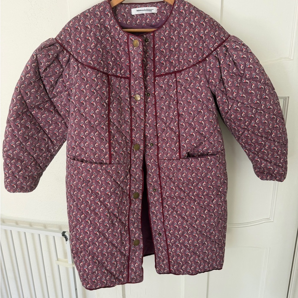 Hunter Bell Purple Paisley Puffer Jacket